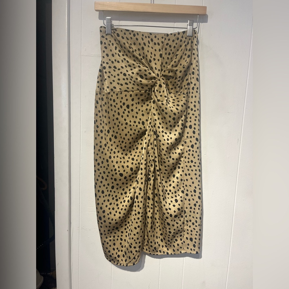 Stateside Tan and Black Pencil Skirt